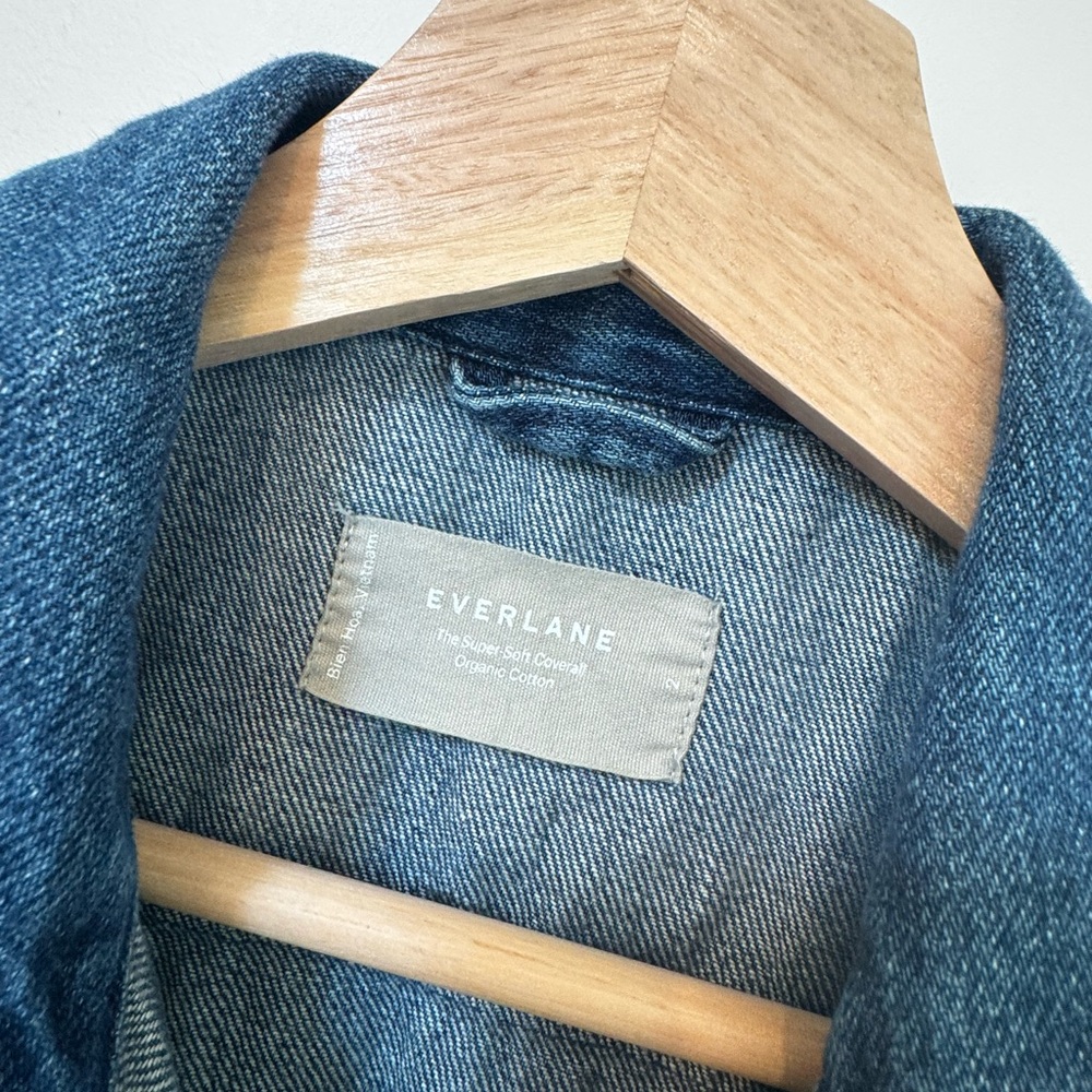 Everlane The Denim Coverall Short-Sleeve Denim Jumpsuit - Picture 3 of 4
